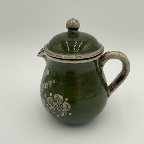 Vintage Signed Kohler Folk Art Pottery Pitcher, Floral - Picture 7 of 9